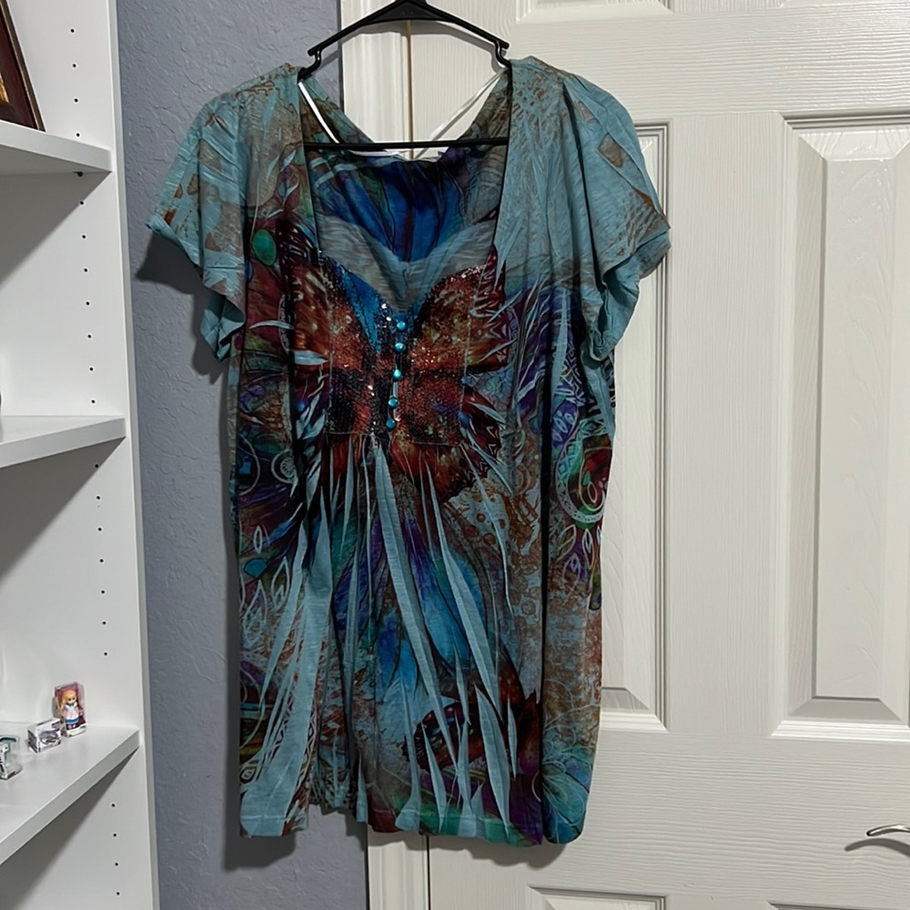 Pretty sequin butterfly shirt